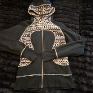 lululemon athletica Black and Cream Zip-Up Sweater